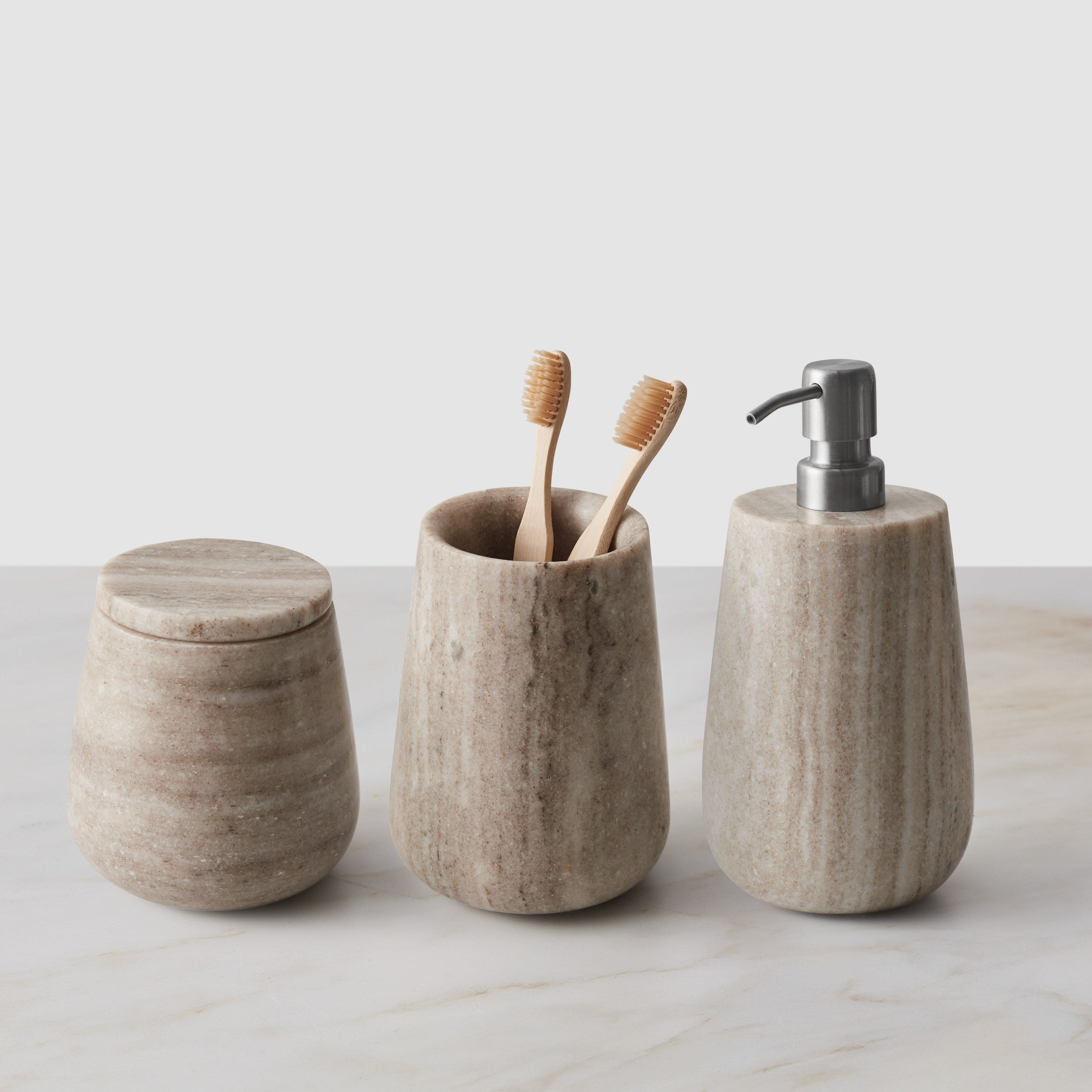 Riya Marble Bath Accessory Set