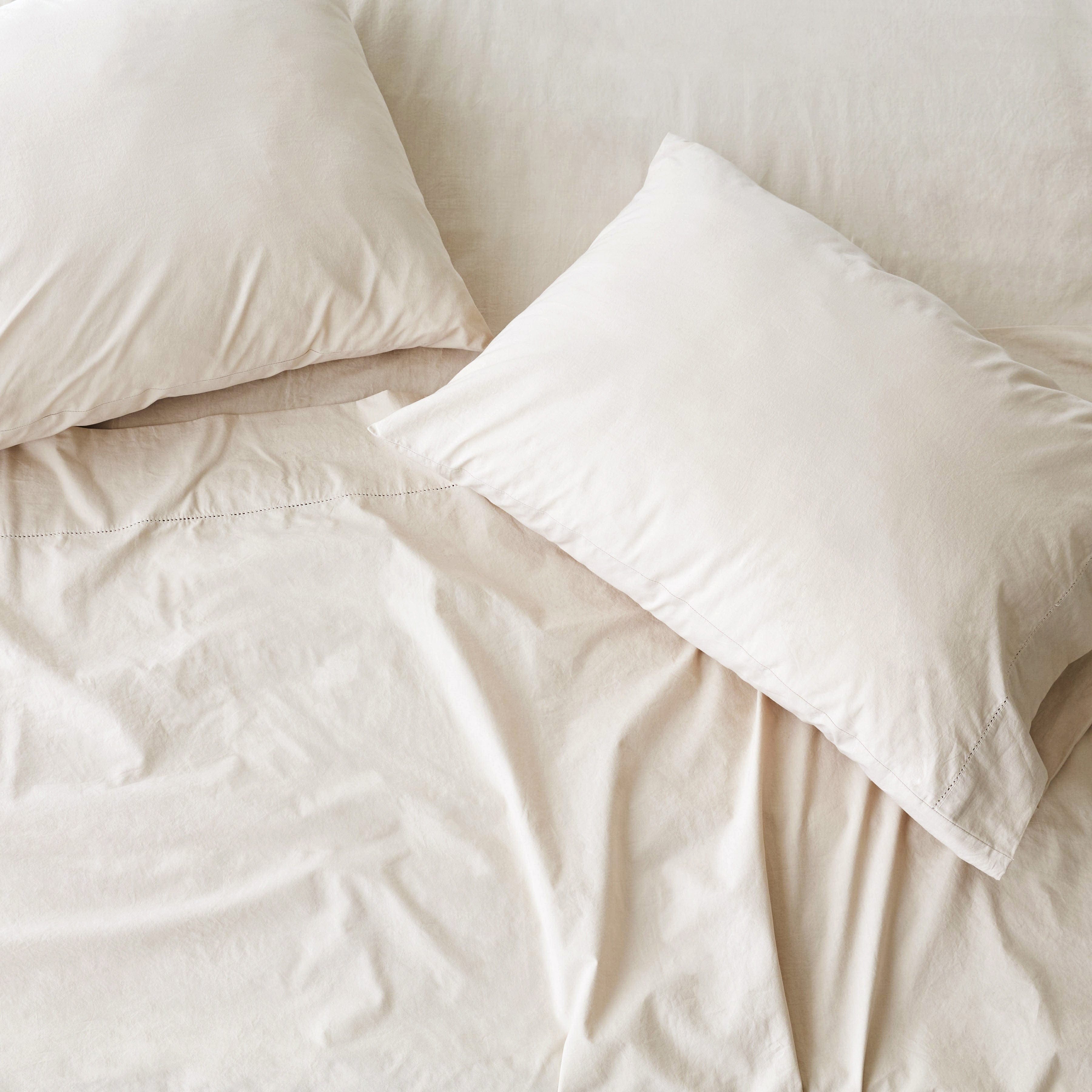 Stonewashed Organic Cotton Percale Pillowcases